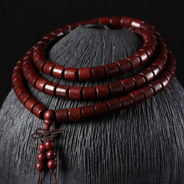 108 Zambia Sandalwood Cylinder Prayer Beads Mala Bracelet-Your Soul Place